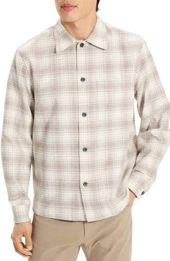 Theory Textured Cotton Button-Up Shirt in Duffle Multi at Nordstrom Rack, Size Small