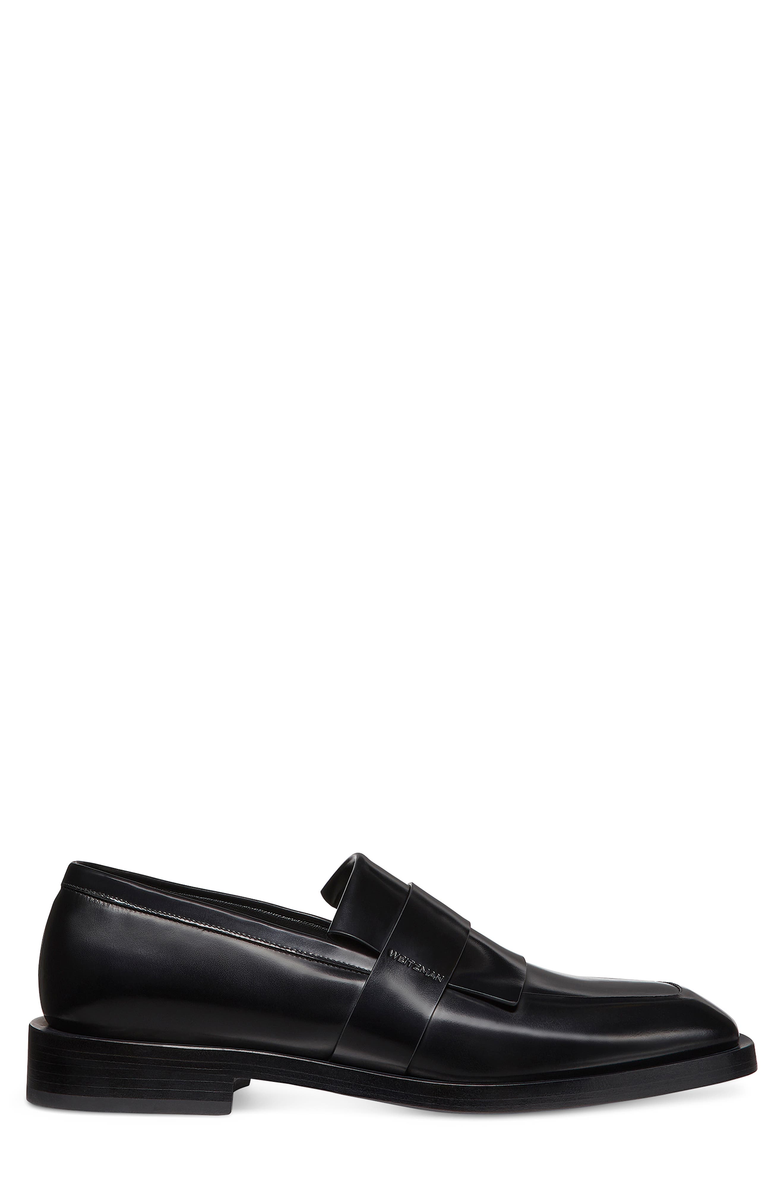 Stuart Weitzman Royce Kiltie Loafer, Alternate, color, Black