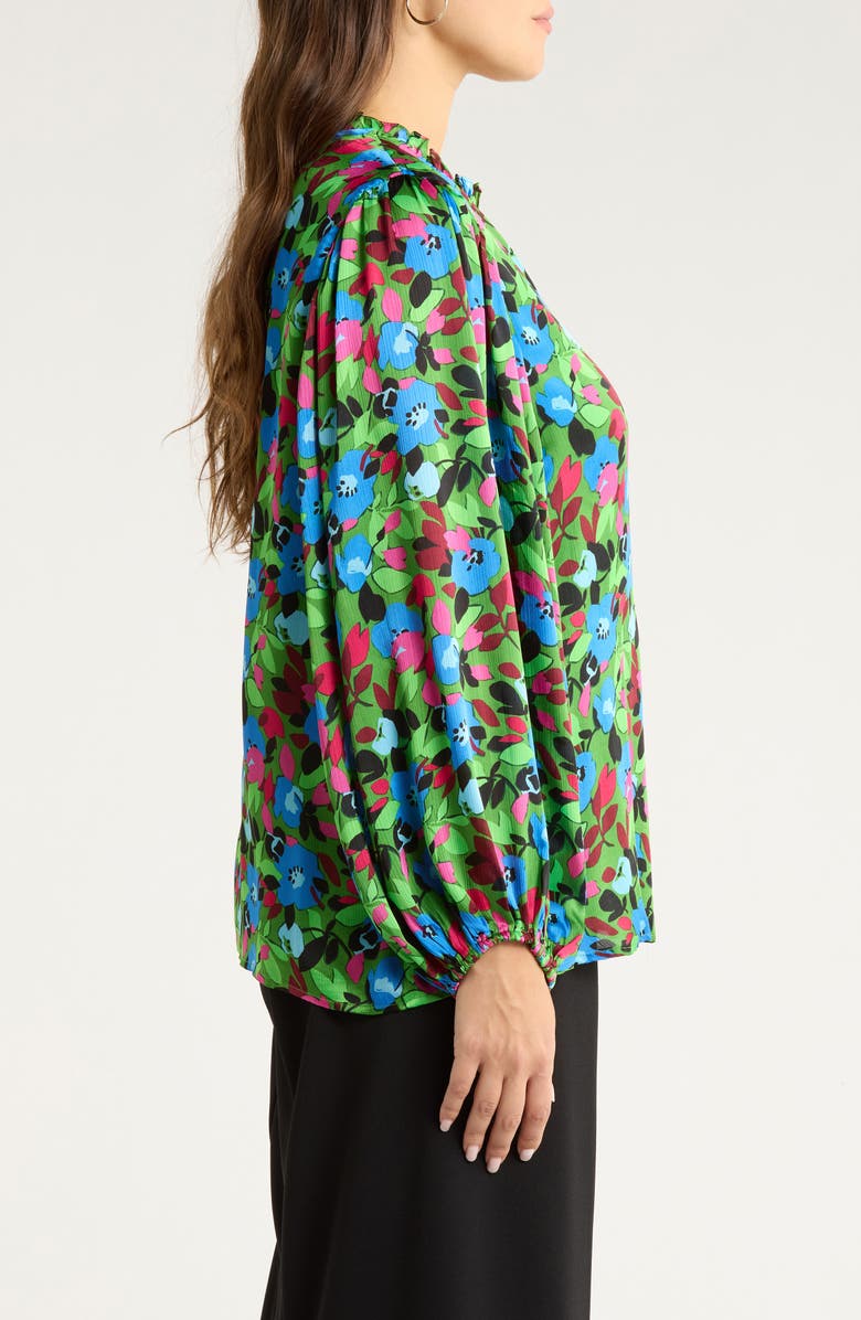 SUGARLIPS Destine Floral Print Top, Alternate, color, Green-Blue-Fuchsia
