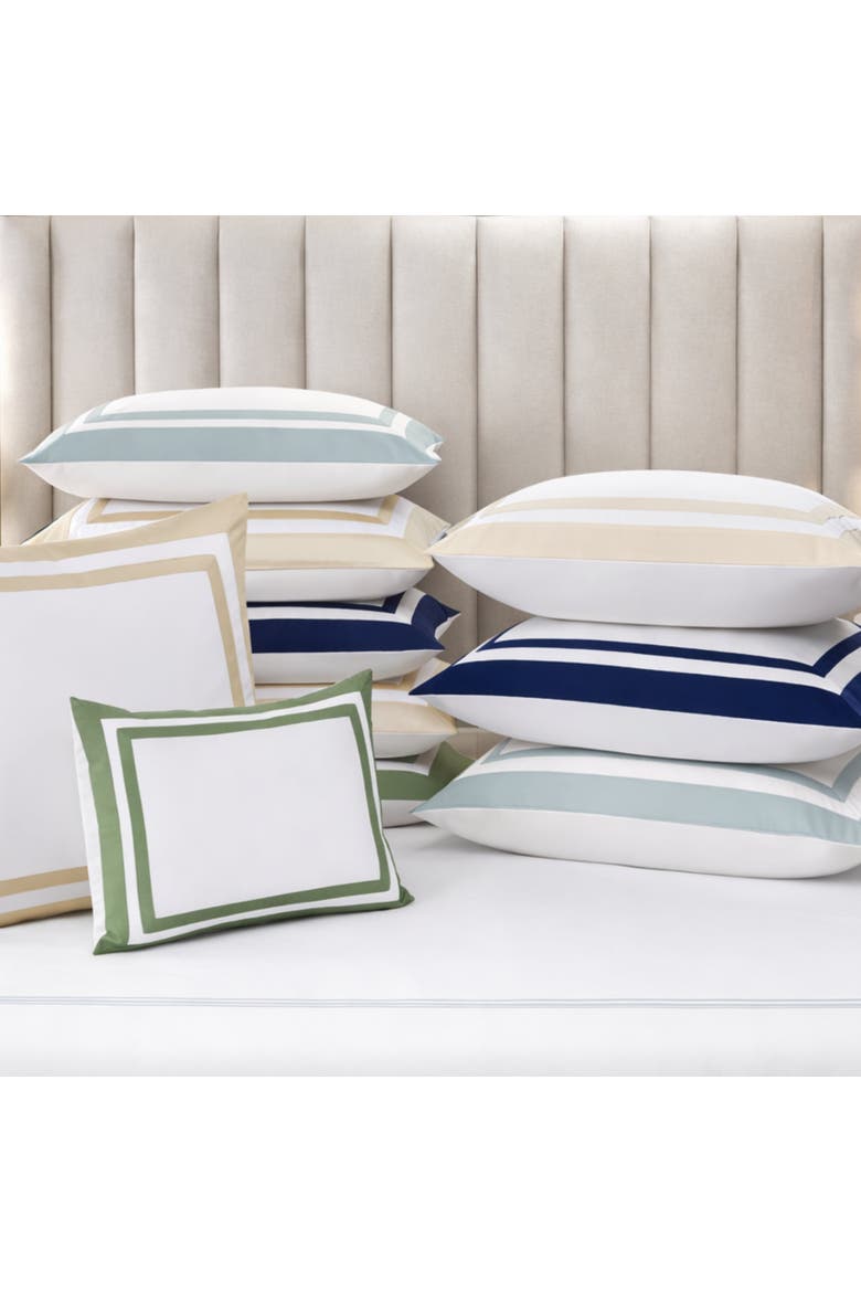 Stella Organic Cotton Percale Duvet Sham, Alternate, color, White/Shore