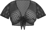 Elomi Bazarruto Tie Front Sheer Mesh Cover-Up Top