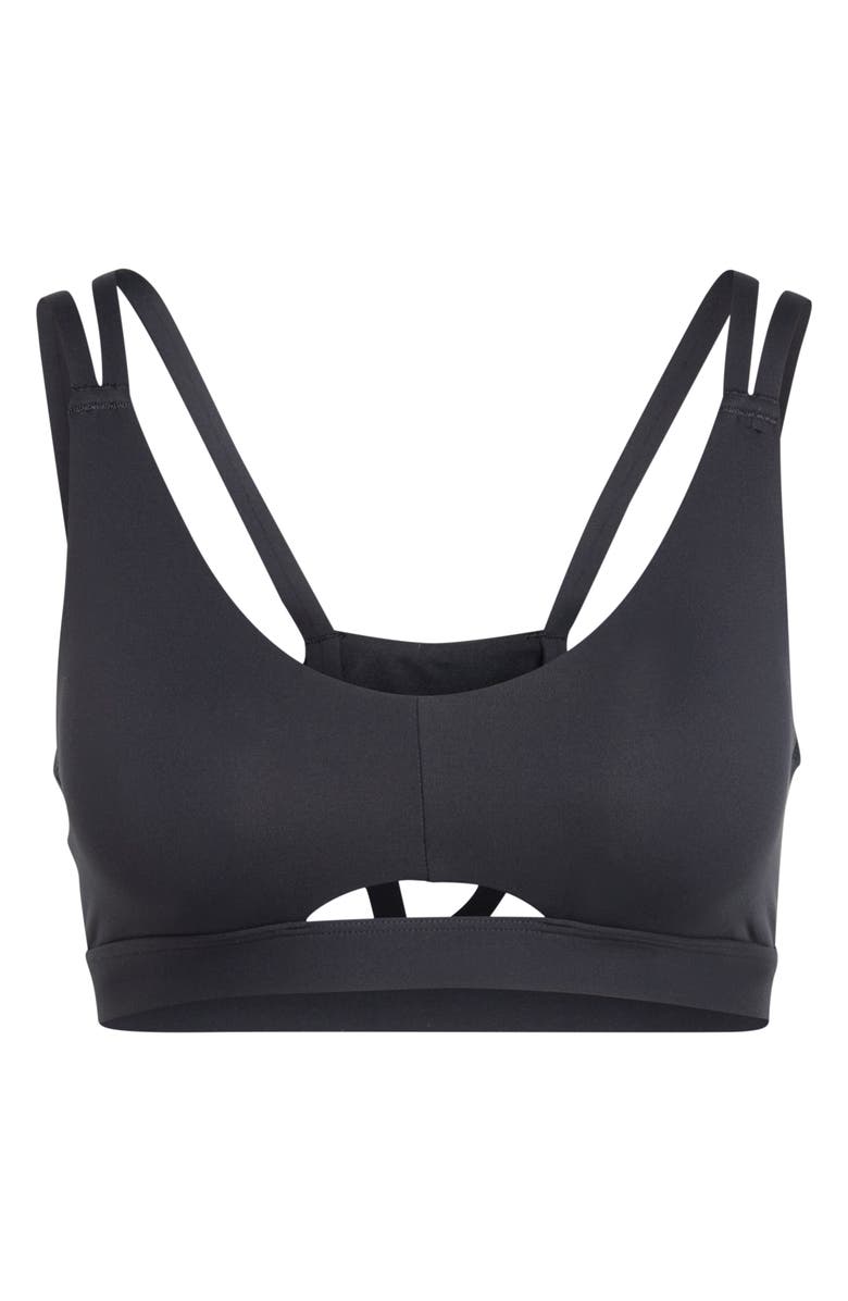 adidas All Me Luxe Cutout Spots Bra, Alternate, color, Black