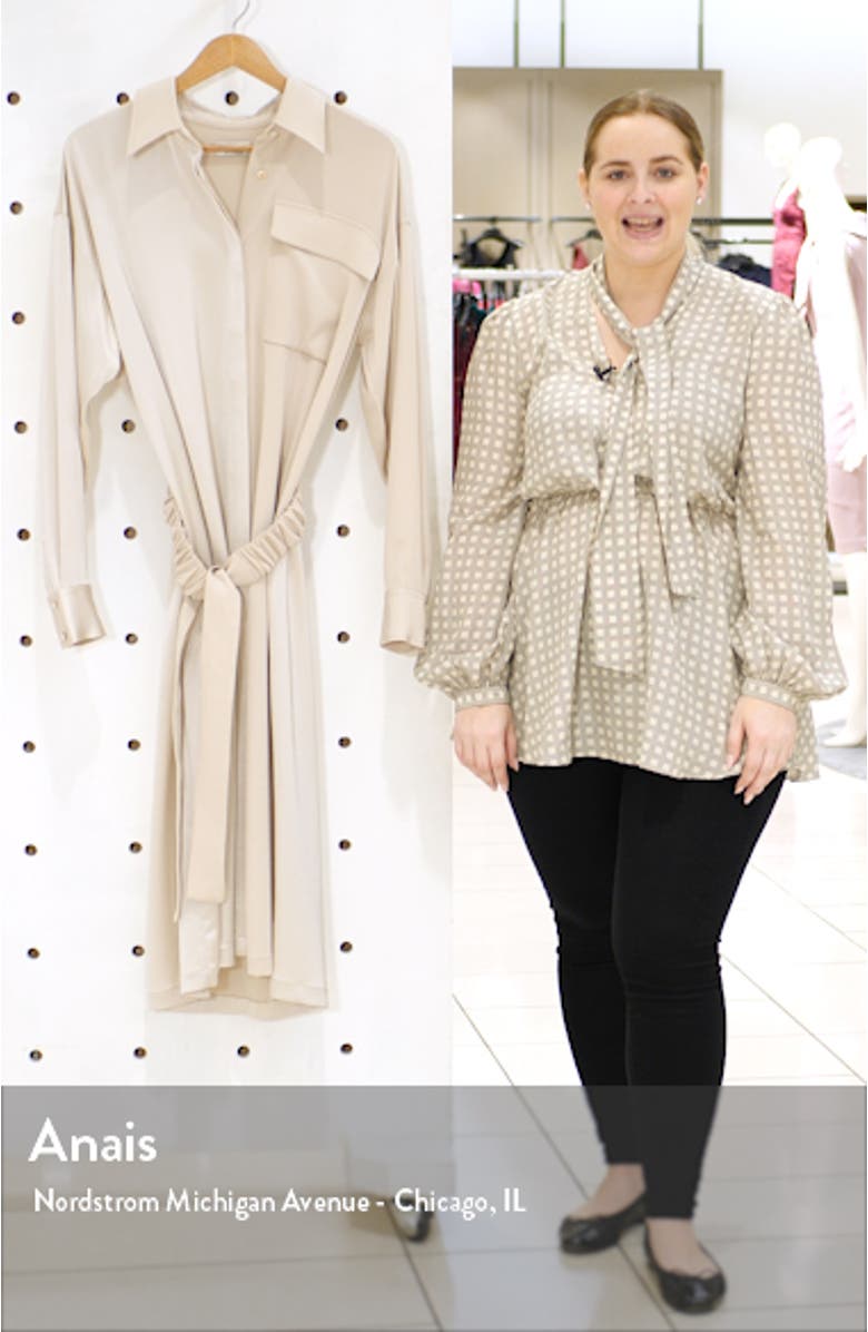 Split Front Long Sleeve Shirtdress, sales video thumbnail