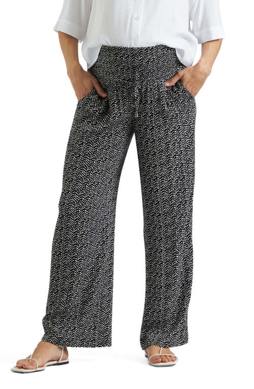 RIPE MATERNITY RIPE MATERNITY EMMY SMOCKED DRAWSTRING WIDE LEG PANTS