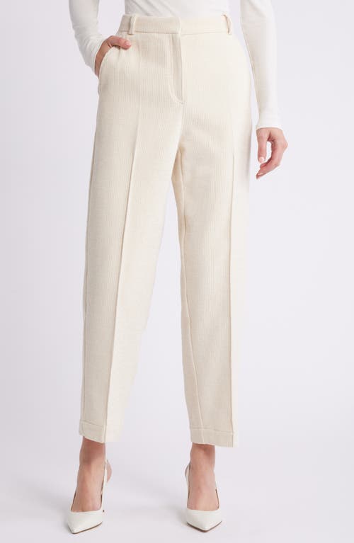 Hugo Boss Boss Tabitha Wool Blend Straight Leg Pants In Soft Cream