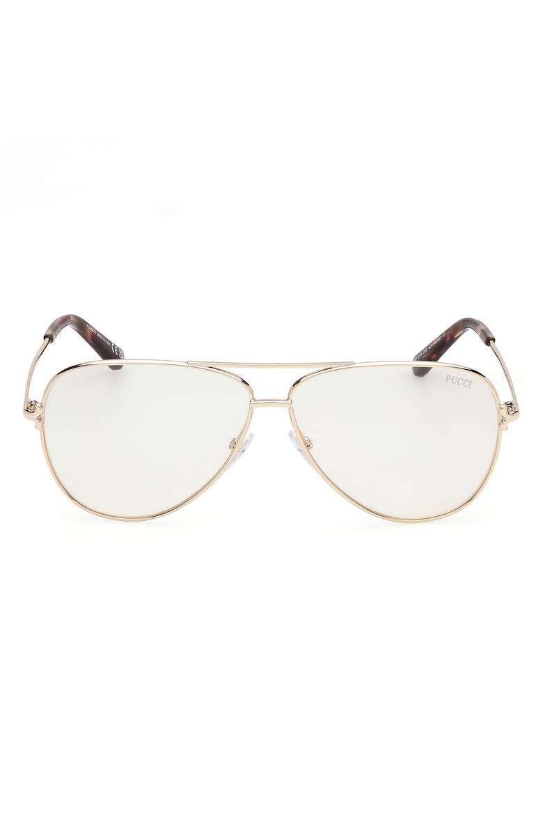 Emilio Pucci 60mm Pilot Sunglasses, Main, color, Gold/ Red/ Brown / Neutral