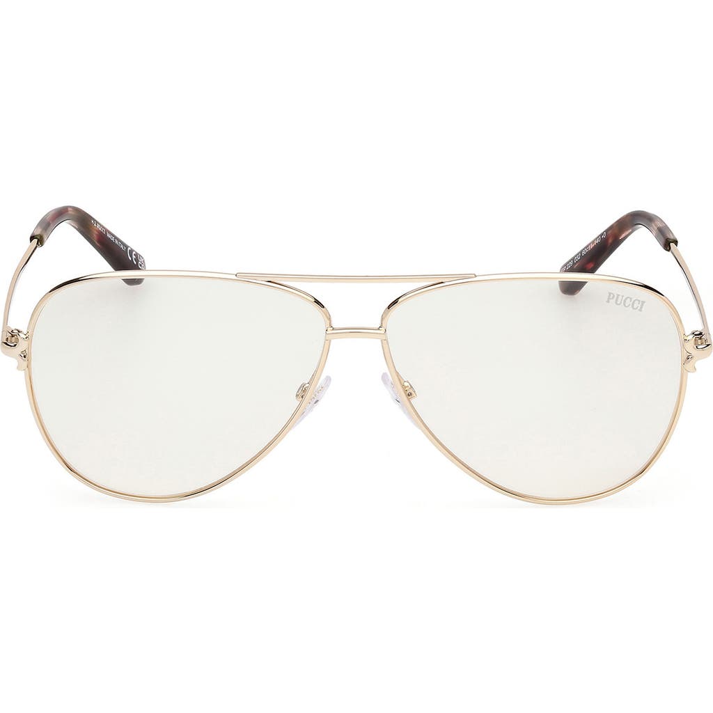 Pucci Emilio 60mm Pilot Sunglasses In Gold/red/brown