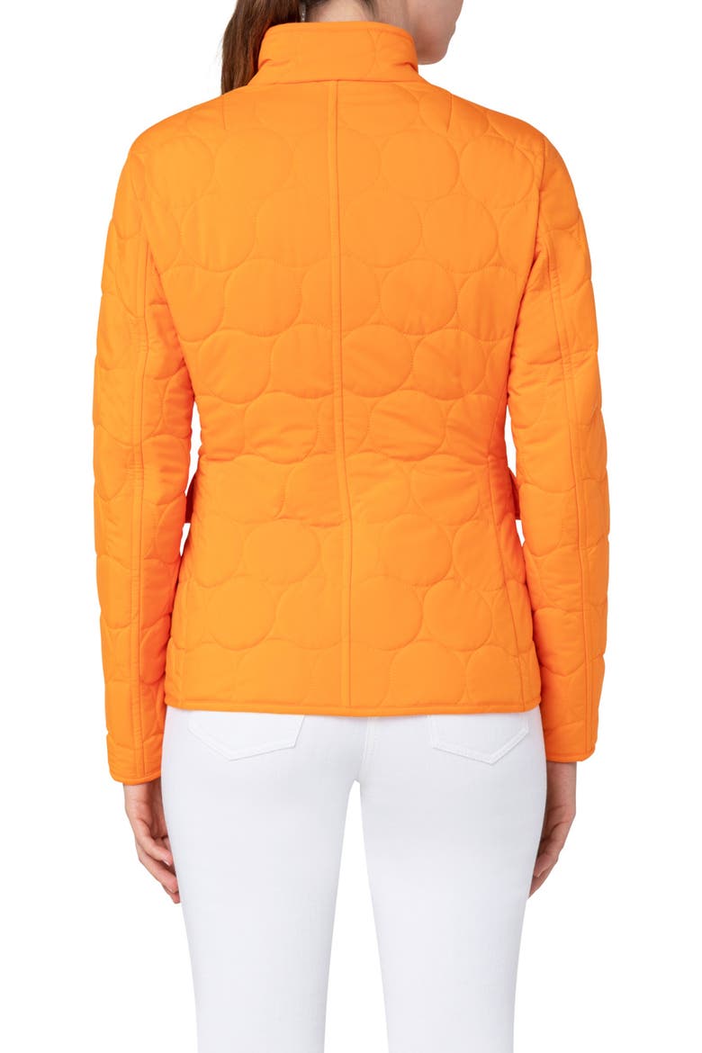Circle Quilted Stand Collar Jacket, Alternate, color, ORANGE
