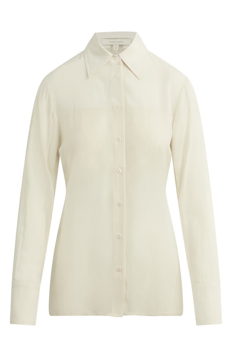 Favorite Daughter The Sheer Sophistication Button-Up Shirt, Alternate, color, Ivory
