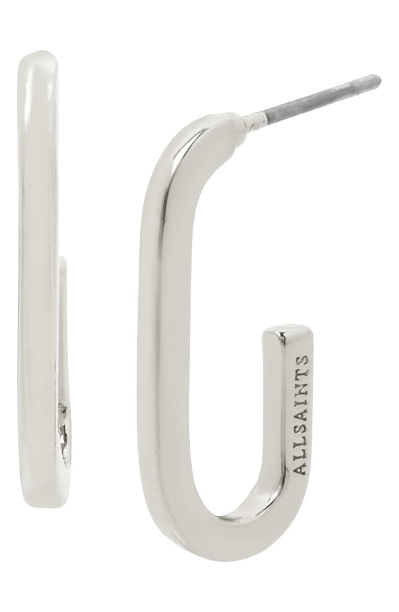 AllSaints Small Oval Hoop Earrings, Main, color, 