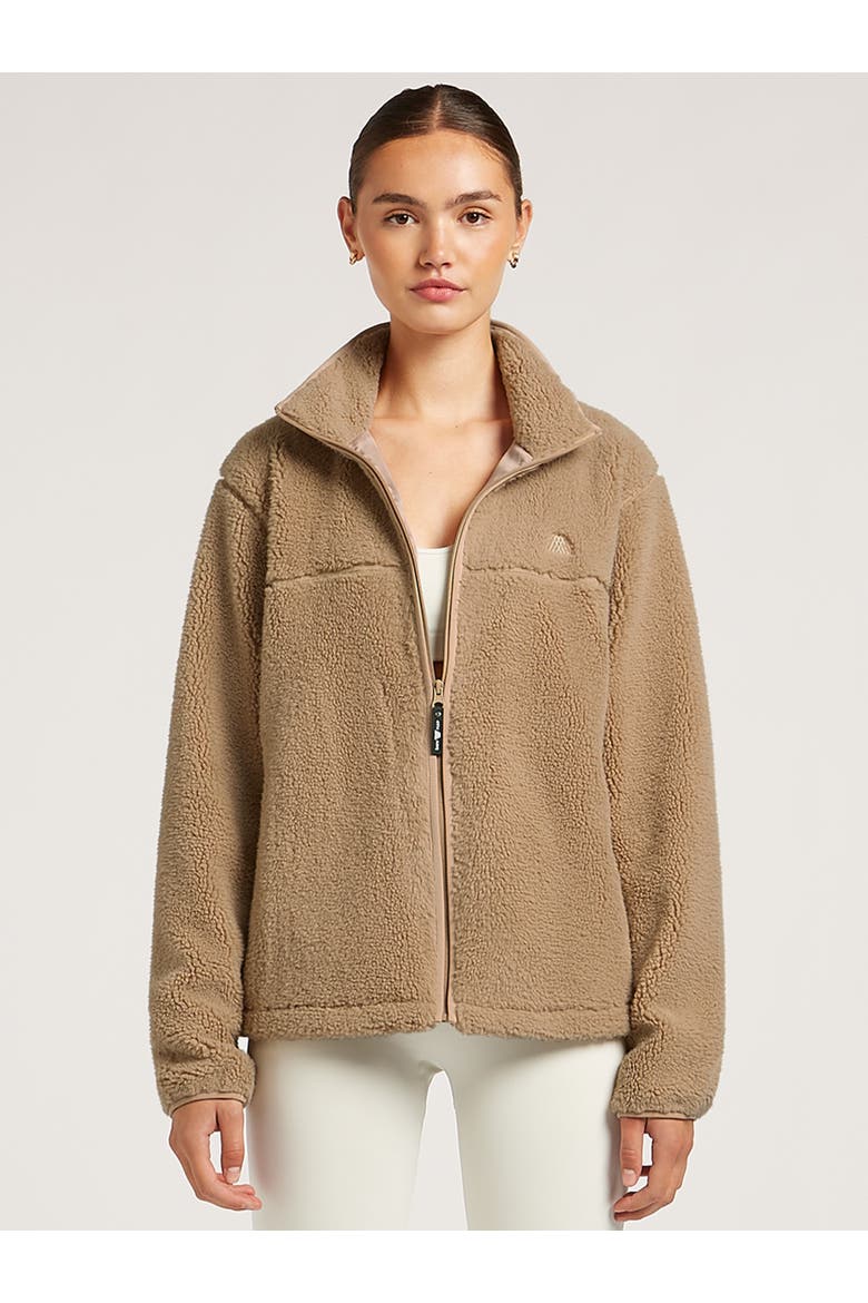 Jude Long Sleeve Collared Fleece Jacket, Main, color, Tan