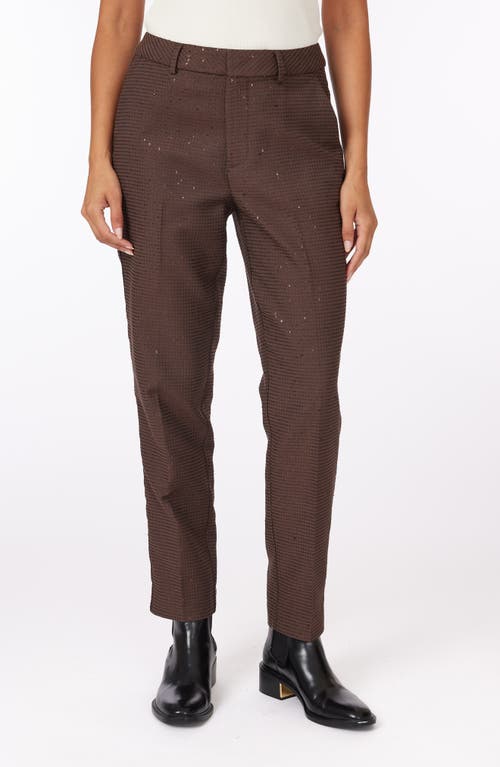 Scotch & Soda Lowry Sequin Jacquard Straight Leg Pants in Coffee 