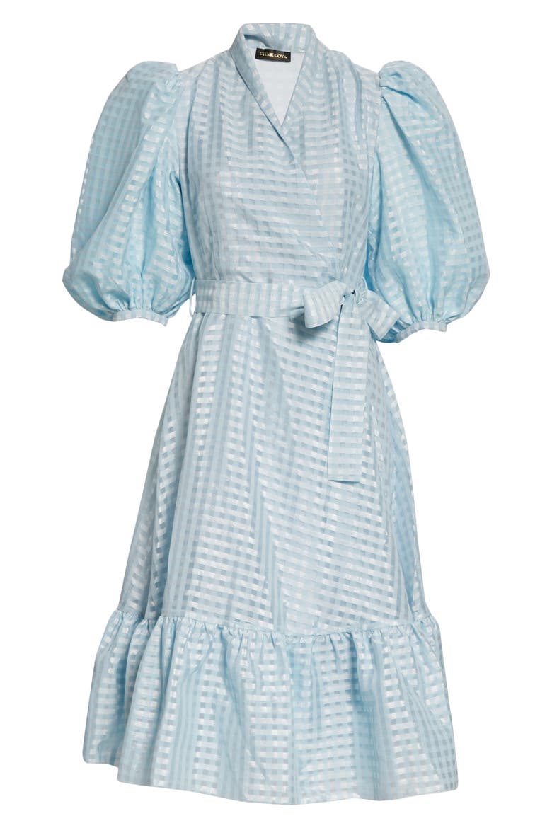 Chinie Midi Wrap Dress, Alternate, color, ICE