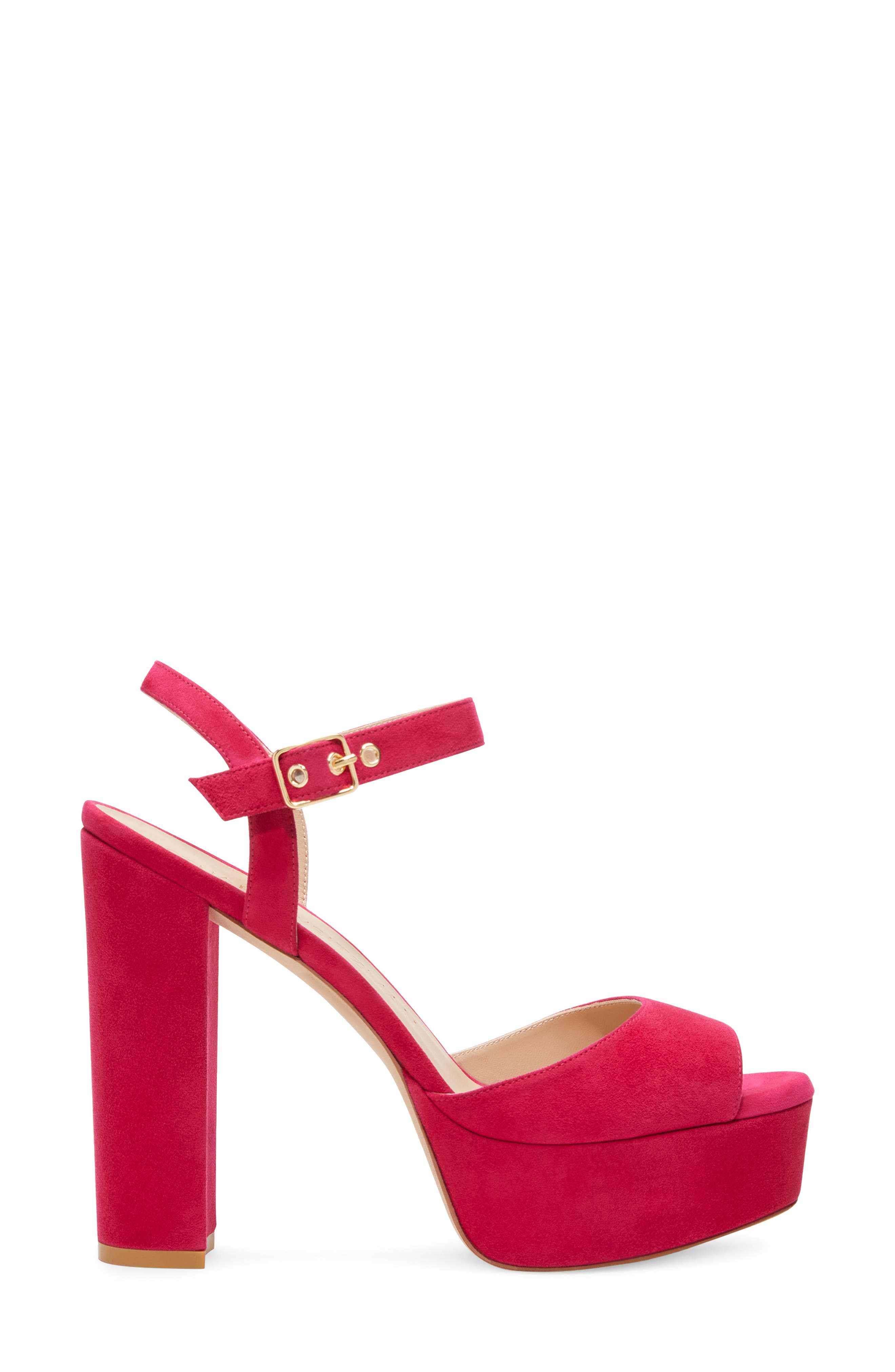 Ryder Suede Platform Sandal, Alternate, color, AZALEA