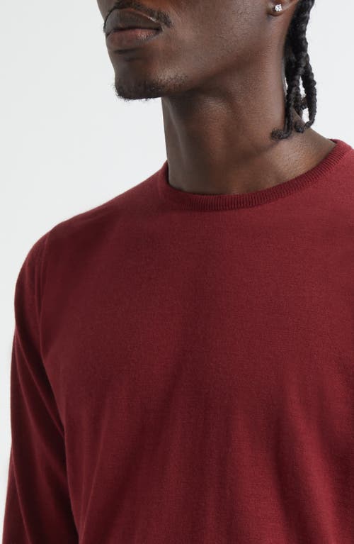 John Smedley Marcus Virgin Wool Crewneck Sweater In Red