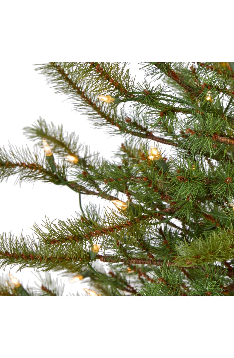 NEARLY NATURAL 4-ft Vancouver Mountain Pine Artificial Christmas Tree with 100 Clear Lights and 374 Bendable Branches, Alternate, color, Green