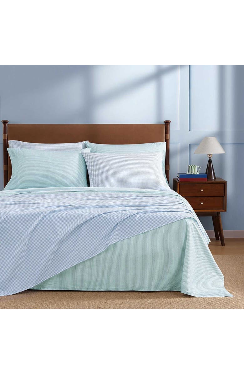 Tommy Hilfiger Highland Ticking Stripe Sheet Set, Alternate, color, Harbor Green/ Blue