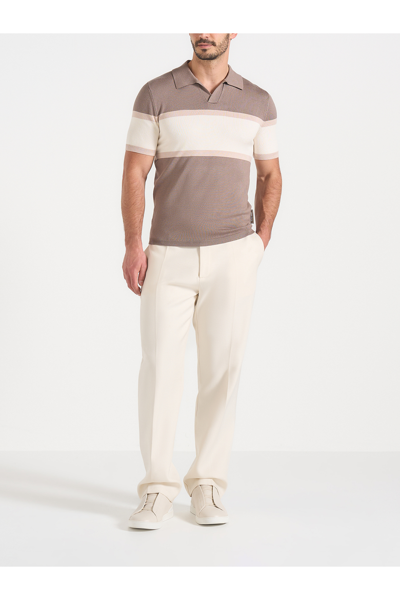 Enzo Colour Block Polo, Main, color, Mushroom