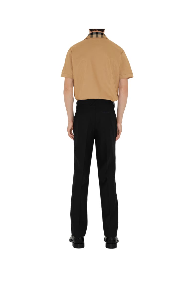Check Collar Cotton Polo Shirt, Alternate, color, Beige