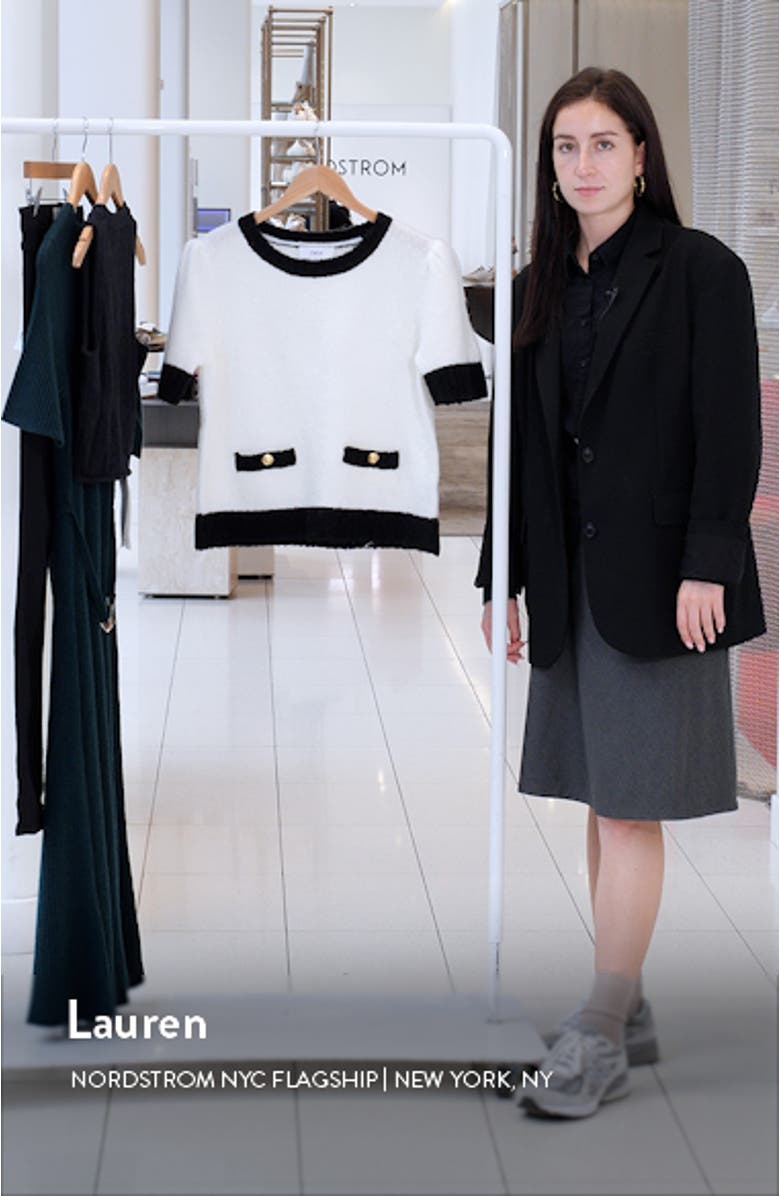 Contrast Trim Short Sleeve Sweater, sales video thumbnail