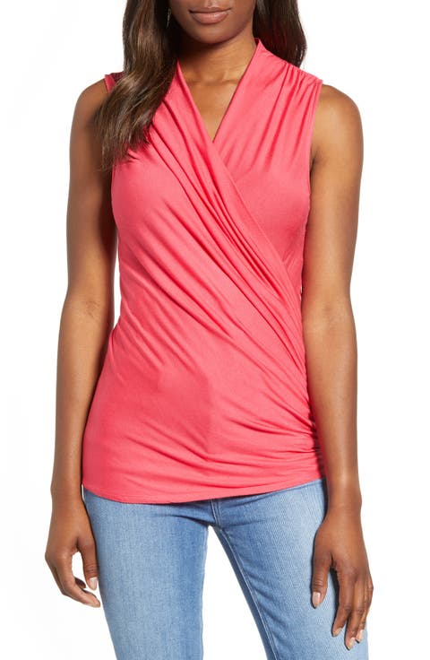 Cross Drape Sleeveless Top