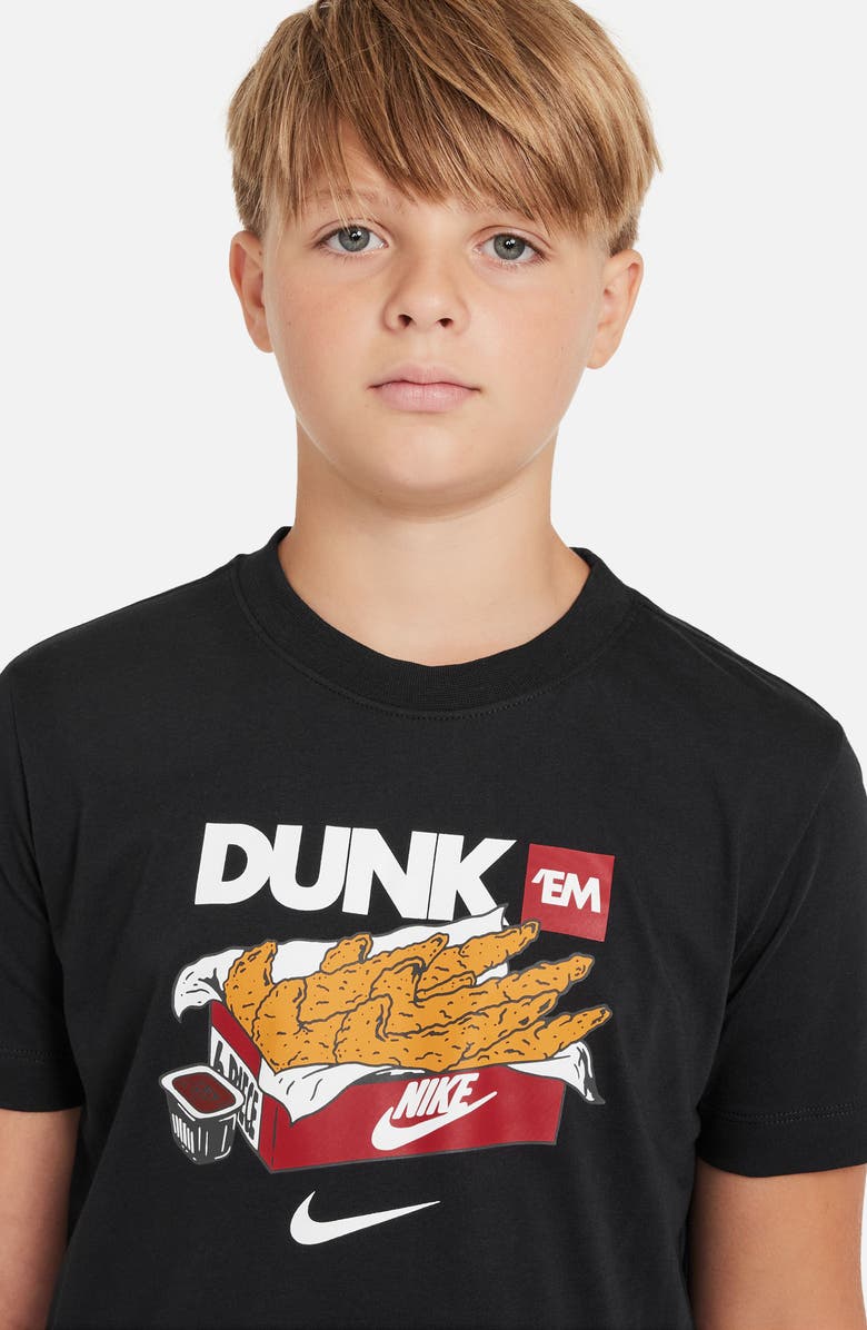 Nike Kids' Sportswear Cotton Graphic T-Shirt, Alternate, color, Black