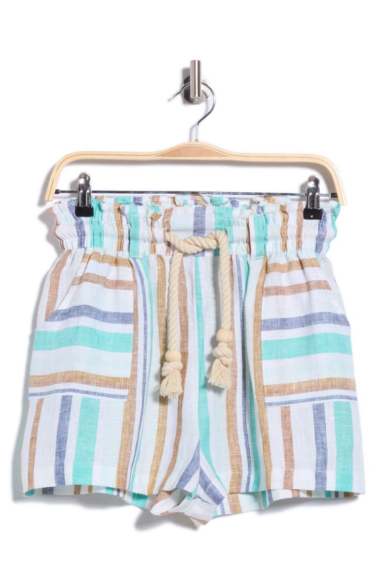 Avery Linen Cover-Up Shorts, Main, color, TIDAL STRIPE