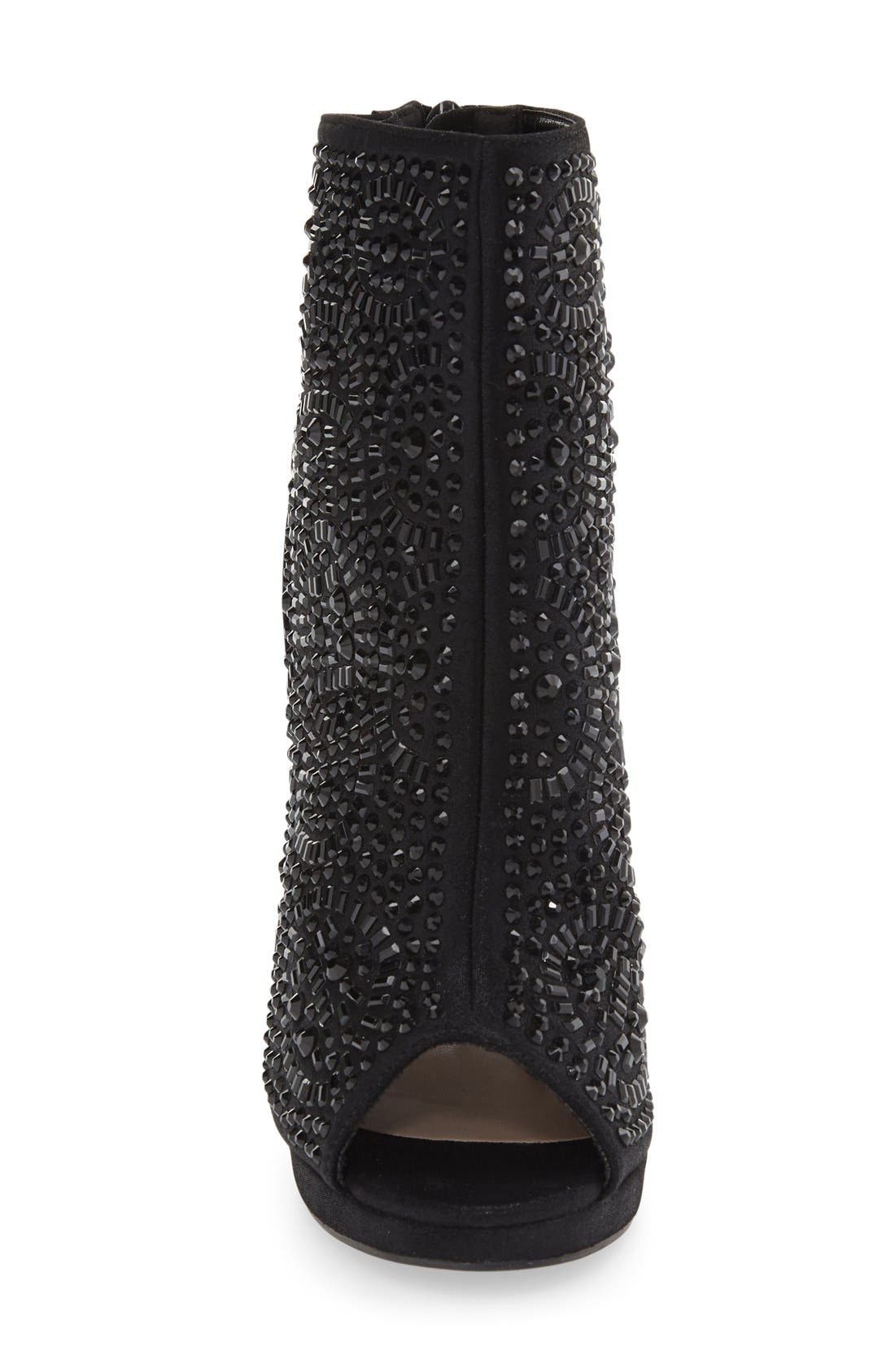 Lauren Lorraine 'Yasmin' Embellished Open Toe Bootie, Alternate, color, 