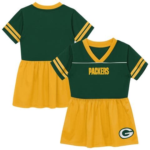 Toddler Outerstuff  Green Green Bay Packers Stadium Lights V-Neck Fashion Football Jersey Dress