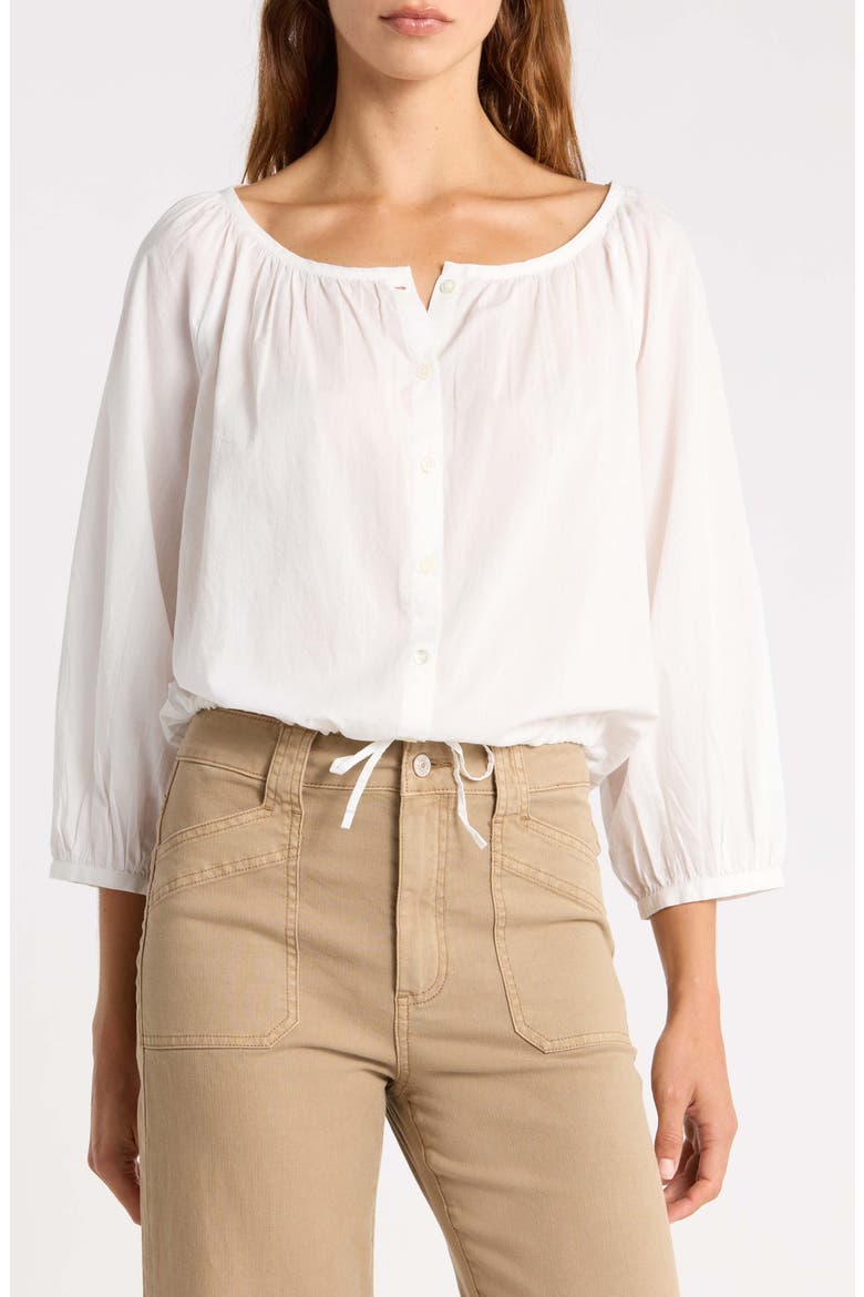 Kinzie Button-Up Top, Main, color, WHITE