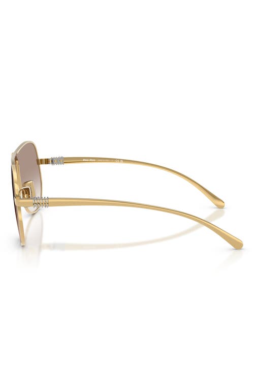 Miu Miu 66mm Oversize Pilot Sunglasses In Gold