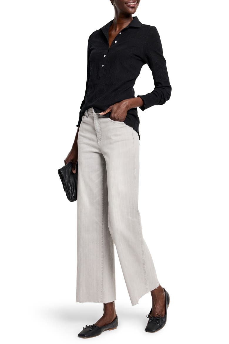 Weekend Raw Hem Wide Leg Jeans, Alternate, color, MERCURY