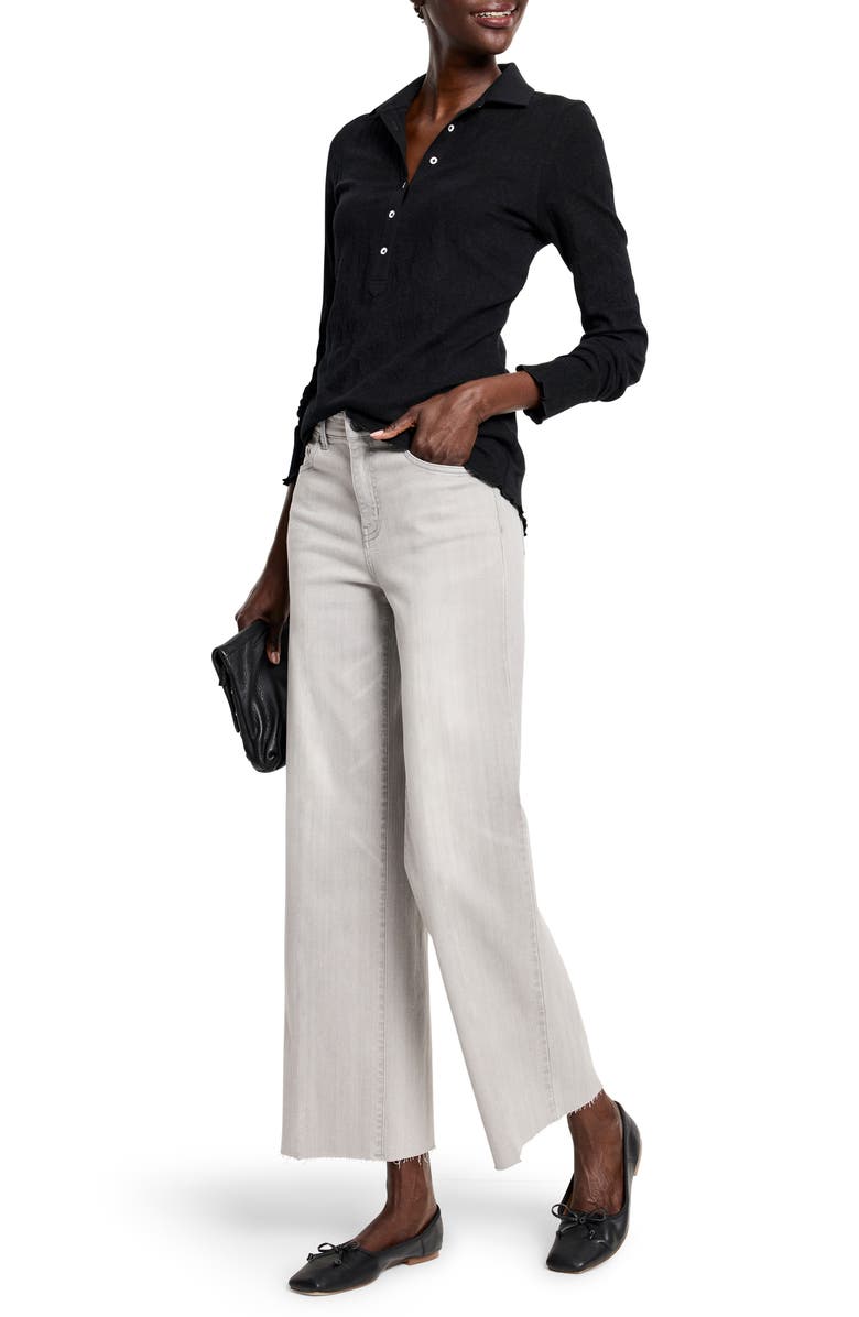 NIC+ZOE Weekend Raw Hem Wide Leg Jeans, Alternate, color, Mercury