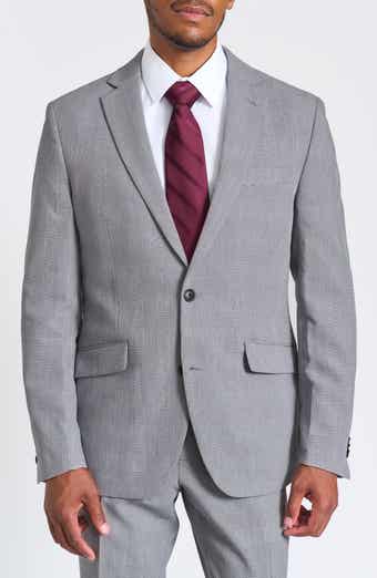 SAVILE ROW CO Gray Glenplaid Print Trim-Fit Suit
