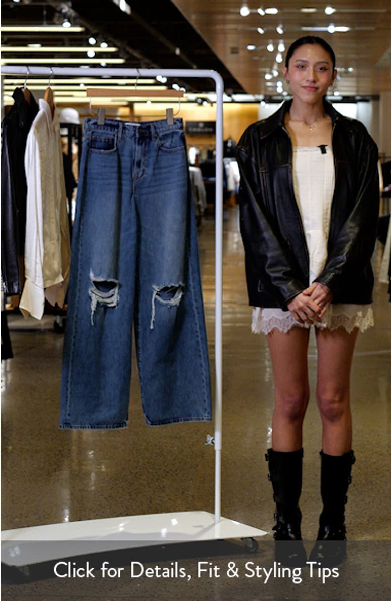 Classic High Waist Distressed Wide Leg Jeans, sales video thumbnail