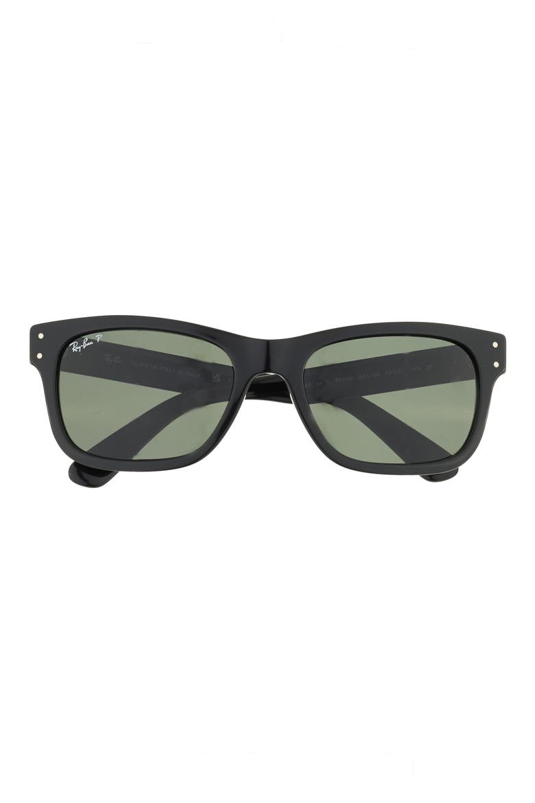 Mr. Burbank 58mm Polarized Rectangular Sunglasses, Main, color, BLACK