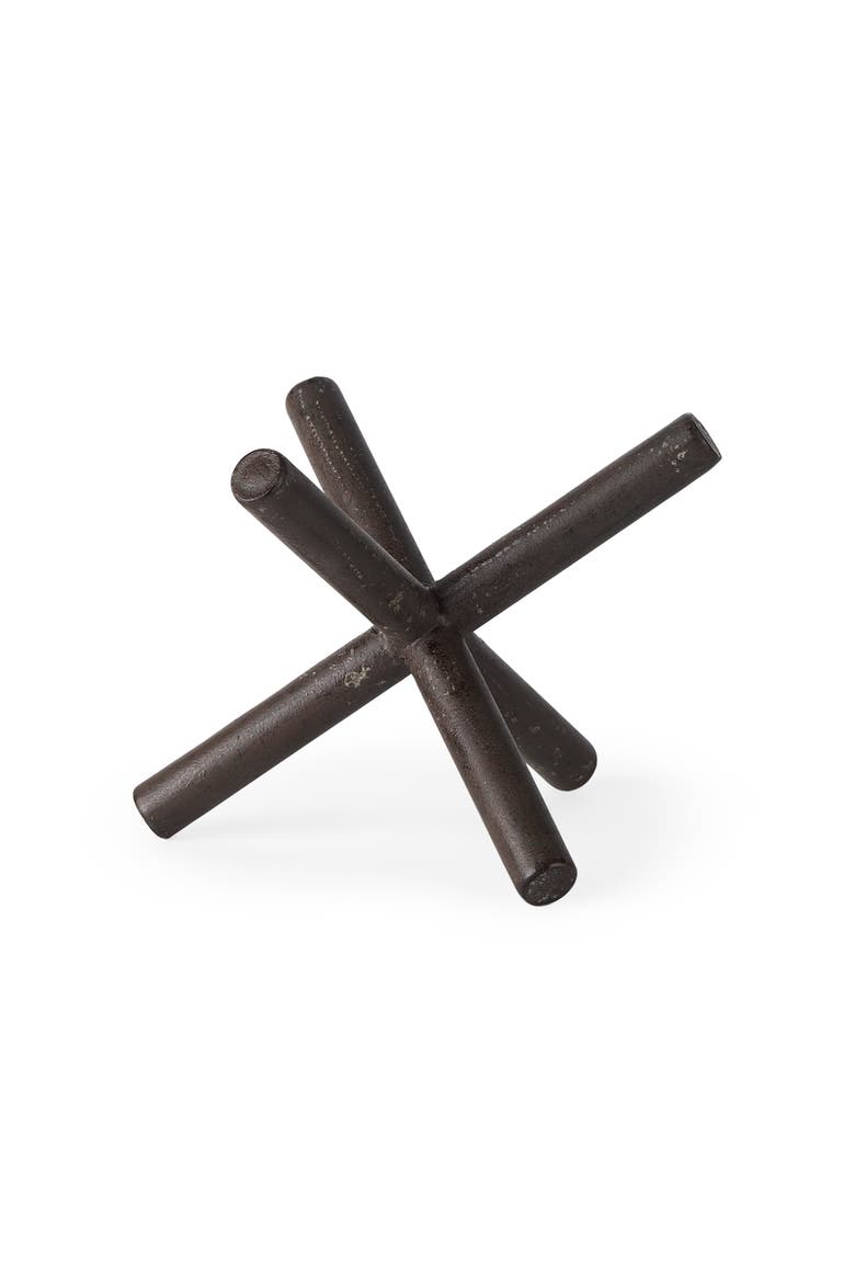 Astericks Metal Decor Object, Main, color, Brown