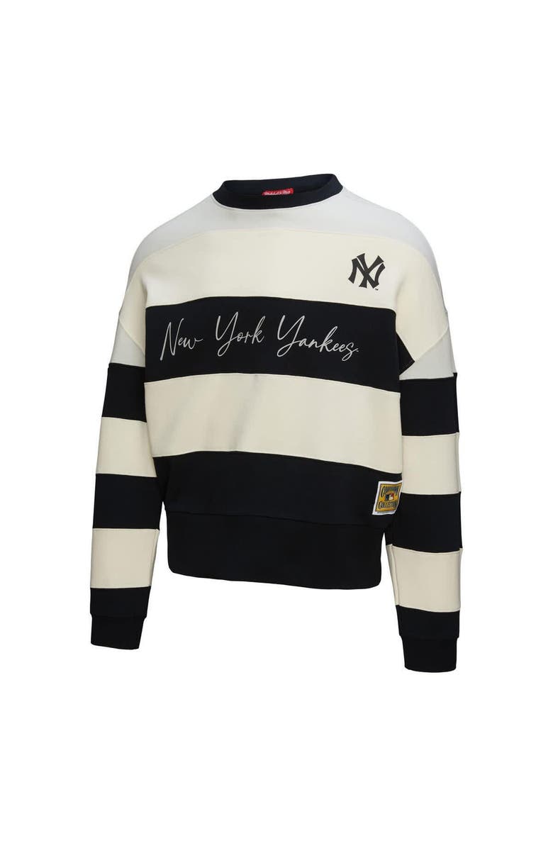 Mitchell & Ness Women's Mitchell & Ness Gray/Black New York Yankees Cooperstown Collection Blocked Fleece Pullover Sweatshirt, Alternate, color, Gray