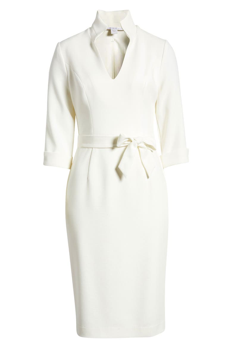 Madeline Three-Quarter Sleeve Sheath, Alternate, color, PORCELAIN