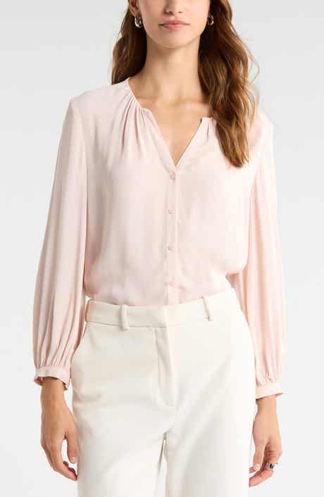 Nordstrom V-Neck Button-Up Top