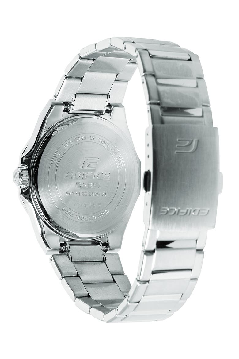 Edifice Slim Bracelet Watch, 44mm, Alternate, color, SILVER
