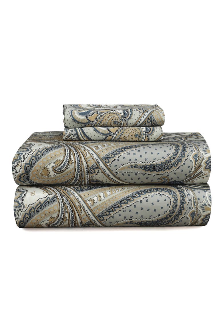 Paisley Park 300 Thread Count Cotton Sateen Sheet Set, Main, color, BEIGE