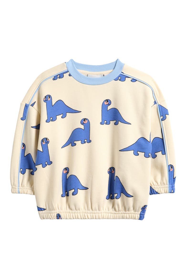 Dino Print Organic Cotton Sweatshirt, Main, color, OFF-WHITE