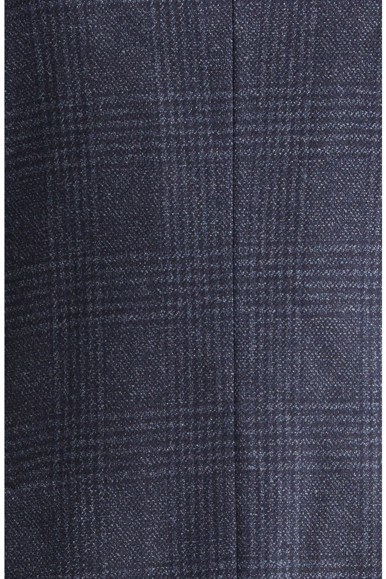 Structured Single Breasted Plaid Wool & Silk Sport Coat, Alternate, color, 158/ 6 - NAVY POW