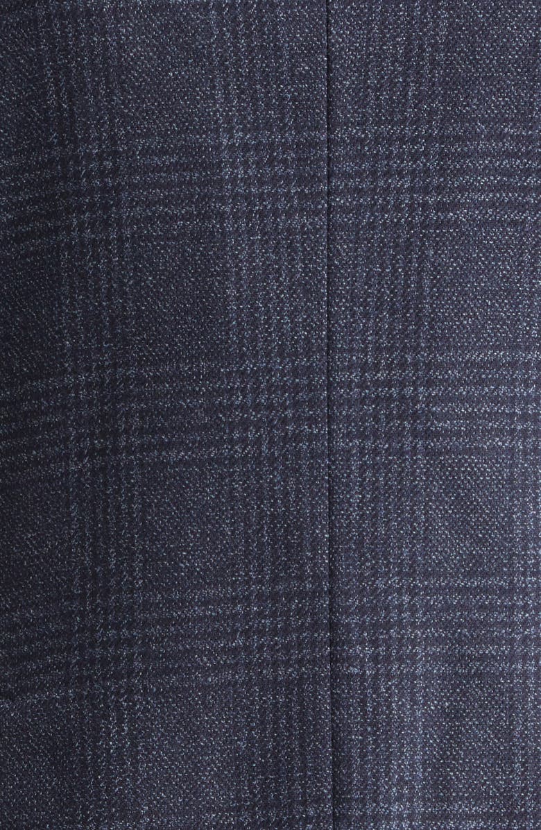 Thom Sweeney Structured Single Breasted Plaid Wool & Silk Sport Coat, Alternate, color, 158/ 6 - Navy Pow