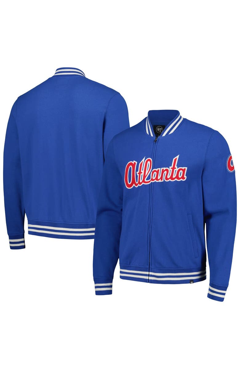 '47 Men's '47 Royal Atlanta Braves Wax Pack Pro Camden Full-Zip Track Jacket, Main, color, 