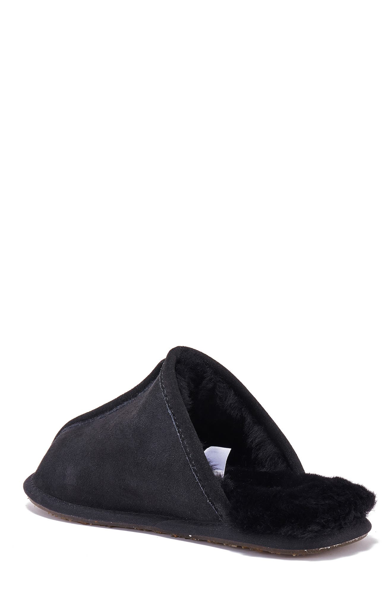 Australia Luxe Collective Twinface Sheepskin Genuine Shearling Lined Scuff Slipper, Alternate, color, Black
