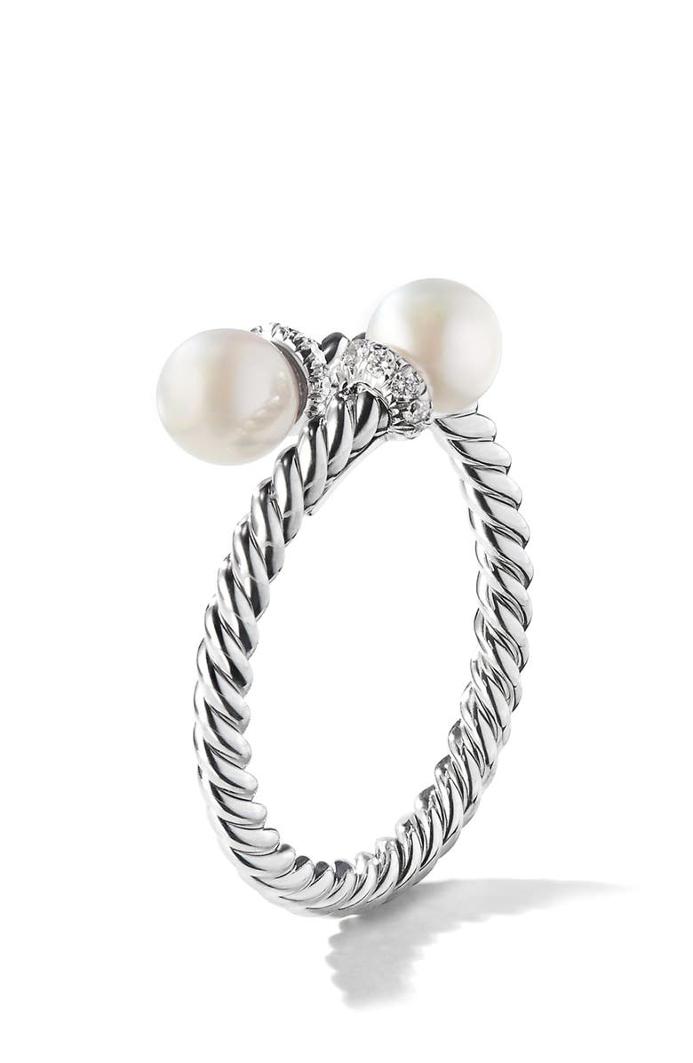 David Yurman Solari Bypass Ring with Pearls & Diamonds in 18K Gold, Alternate, color,