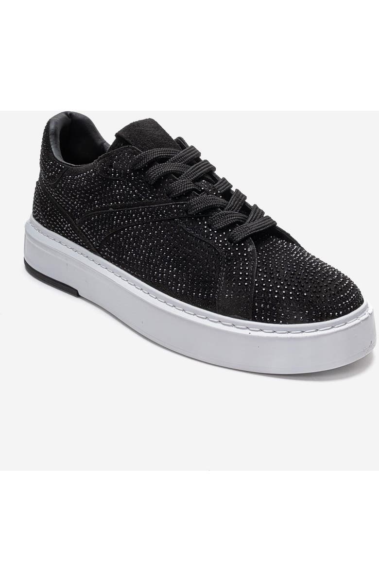 Prologue Shoes Berina Embellished Sneaker, Alternate, color, Black Suede