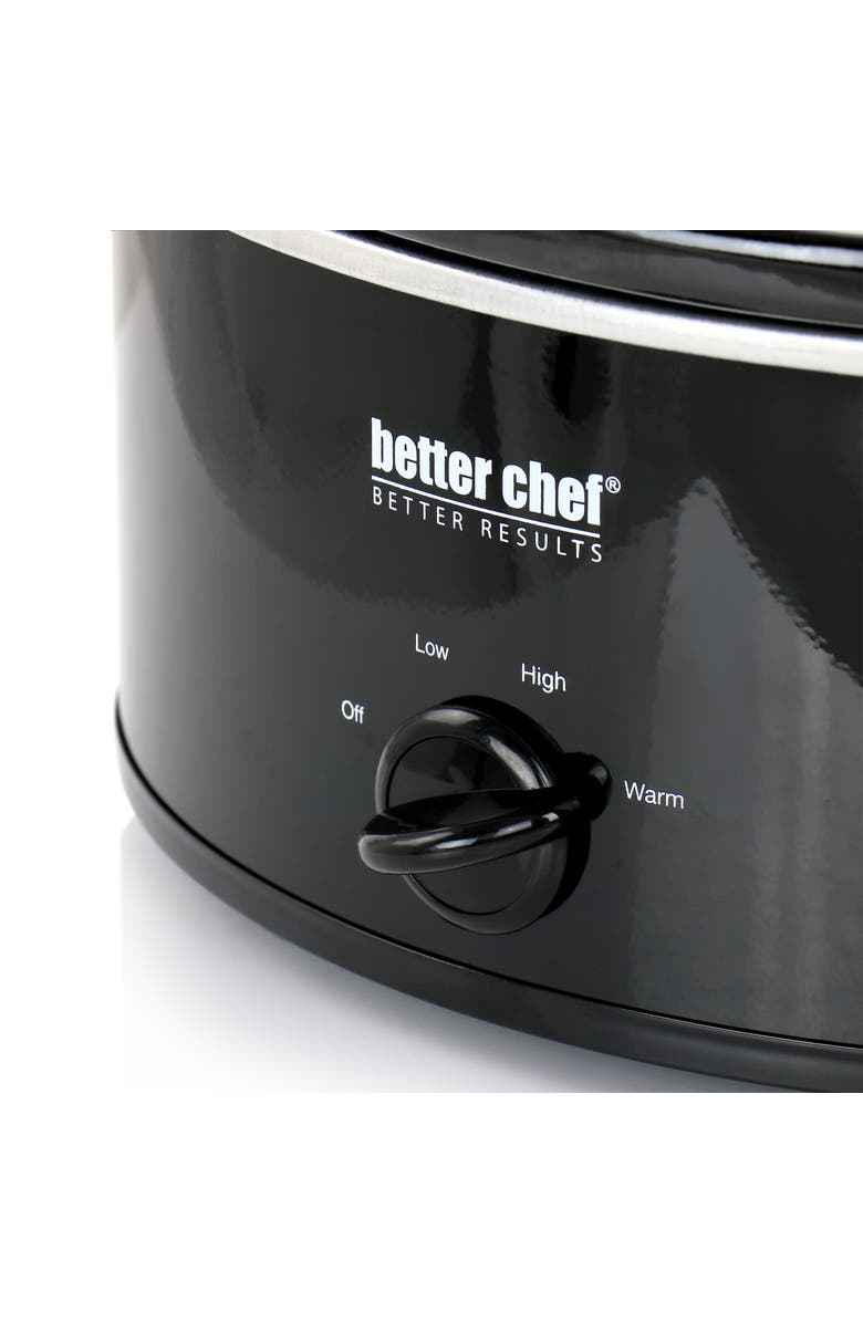 Better Chef 3 Quart Oval Slow Cooker with Removable Stoneware Crock, Alternate, color, Black